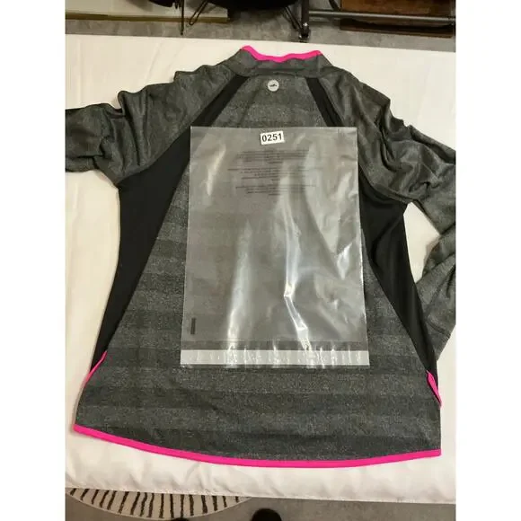 Avia Women’s Gray Striped Long Sleeve Quarter-Zip Pullover Top Size Large - Picture 11 of 11